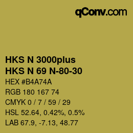 Código de color: HKS N 3000plus - HKS N 69 N-80-30 | qconv.com