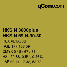 Color code: HKS N 3000plus - HKS N 69 N-90-30 | qconv.com