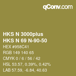 Código de color: HKS N 3000plus - HKS N 69 N-90-50 | qconv.com