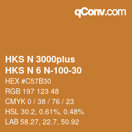 Code couleur: HKS N 3000plus - HKS N 6 N-100-30 | qconv.com