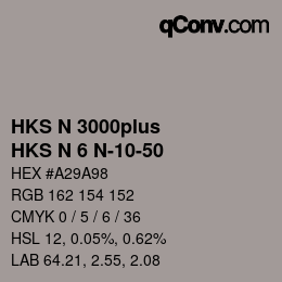 Color code: HKS N 3000plus - HKS N 6 N-10-50 | qconv.com