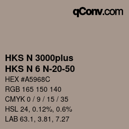 Farbcode: HKS N 3000plus - HKS N 6 N-20-50 | qconv.com
