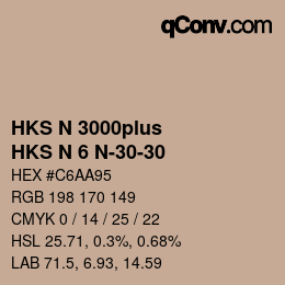 Color code: HKS N 3000plus - HKS N 6 N-30-30 | qconv.com