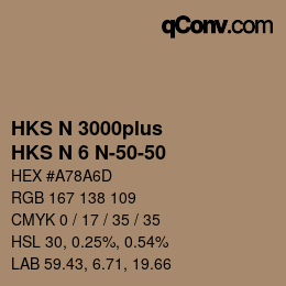 カラーコード: HKS N 3000plus - HKS N 6 N-50-50 | qconv.com