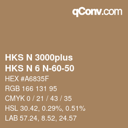 カラーコード: HKS N 3000plus - HKS N 6 N-60-50 | qconv.com