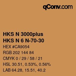 Código de color: HKS N 3000plus - HKS N 6 N-70-30 | qconv.com