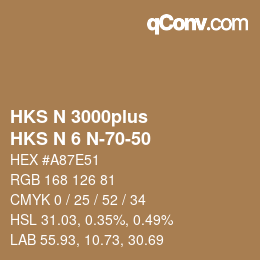 Código de color: HKS N 3000plus - HKS N 6 N-70-50 | qconv.com
