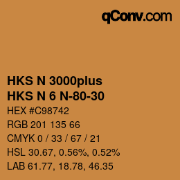 Color code: HKS N 3000plus - HKS N 6 N-80-30 | qconv.com