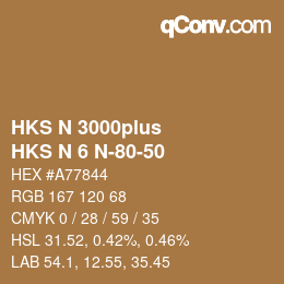 Color code: HKS N 3000plus - HKS N 6 N-80-50 | qconv.com