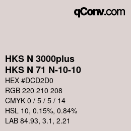 Farbcode: HKS N 3000plus - HKS N 71 N-10-10 | qconv.com