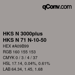 カラーコード: HKS N 3000plus - HKS N 71 N-10-50 | qconv.com