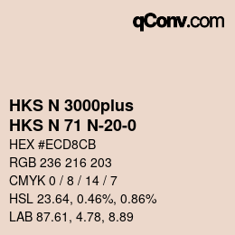 Farbcode: HKS N 3000plus - HKS N 71 N-20-0 | qconv.com