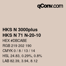 Código de color: HKS N 3000plus - HKS N 71 N-20-10 | qconv.com