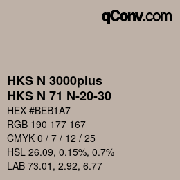 カラーコード: HKS N 3000plus - HKS N 71 N-20-30 | qconv.com