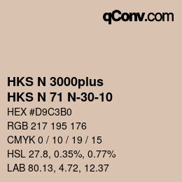 Farbcode: HKS N 3000plus - HKS N 71 N-30-10 | qconv.com