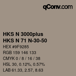 Code couleur: HKS N 3000plus - HKS N 71 N-30-50 | qconv.com