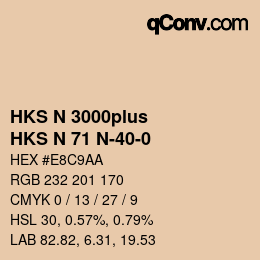 Color code: HKS N 3000plus - HKS N 71 N-40-0 | qconv.com