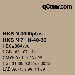 Color code: HKS N 3000plus - HKS N 71 N-40-30 | qconv.com