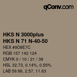 Código de color: HKS N 3000plus - HKS N 71 N-40-50 | qconv.com