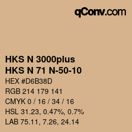 Farbcode: HKS N 3000plus - HKS N 71 N-50-10 | qconv.com