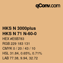 Color code: HKS N 3000plus - HKS N 71 N-60-0 | qconv.com