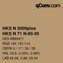 Farbcode: HKS N 3000plus - HKS N 71 N-60-30 | qconv.com