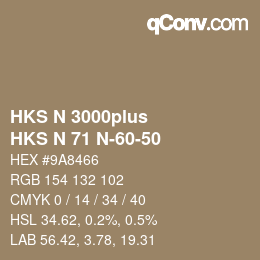 Color code: HKS N 3000plus - HKS N 71 N-60-50 | qconv.com