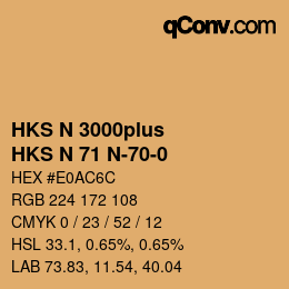 Color code: HKS N 3000plus - HKS N 71 N-70-0 | qconv.com