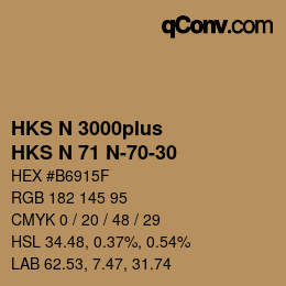 Color code: HKS N 3000plus - HKS N 71 N-70-30 | qconv.com