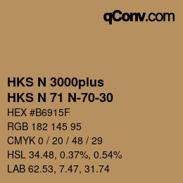 カラーコード: HKS N 3000plus - HKS N 71 N-70-30 | qconv.com