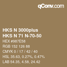 Color code: HKS N 3000plus - HKS N 71 N-70-50 | qconv.com