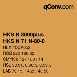 颜色代码: HKS N 3000plus - HKS N 71 N-80-0 | qconv.com