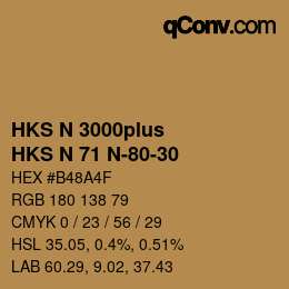 Code couleur: HKS N 3000plus - HKS N 71 N-80-30 | qconv.com