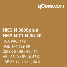Farbcode: HKS N 3000plus - HKS N 71 N-90-30 | qconv.com