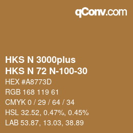 Código de color: HKS N 3000plus - HKS N 72 N-100-30 | qconv.com