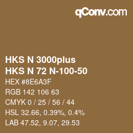 Color code: HKS N 3000plus - HKS N 72 N-100-50 | qconv.com