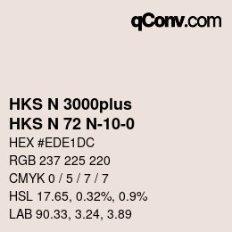 Color code: HKS N 3000plus - HKS N 72 N-10-0 | qconv.com