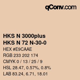 Color code: HKS N 3000plus - HKS N 72 N-30-0 | qconv.com