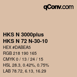 Color code: HKS N 3000plus - HKS N 72 N-30-10 | qconv.com