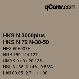 Color code: HKS N 3000plus - HKS N 72 N-30-50 | qconv.com
