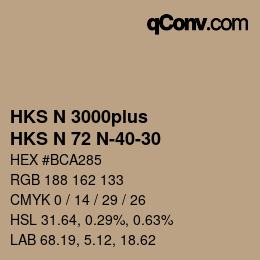 Color code: HKS N 3000plus - HKS N 72 N-40-30 | qconv.com