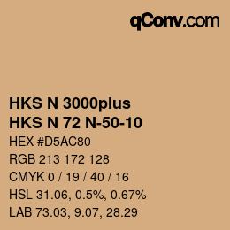 Color code: HKS N 3000plus - HKS N 72 N-50-10 | qconv.com