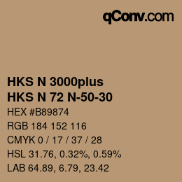 Farbcode: HKS N 3000plus - HKS N 72 N-50-30 | qconv.com