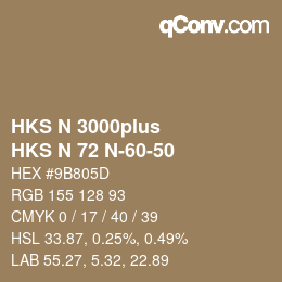 Code couleur: HKS N 3000plus - HKS N 72 N-60-50 | qconv.com