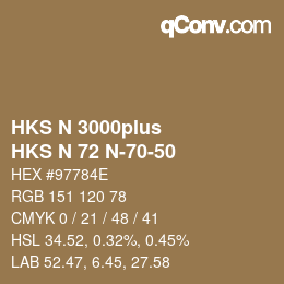 Farbcode: HKS N 3000plus - HKS N 72 N-70-50 | qconv.com