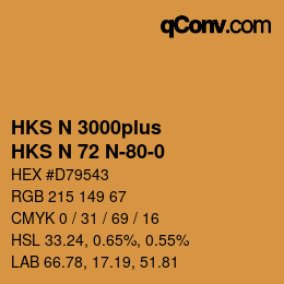 Color code: HKS N 3000plus - HKS N 72 N-80-0 | qconv.com