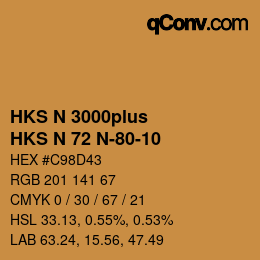 Color code: HKS N 3000plus - HKS N 72 N-80-10 | qconv.com