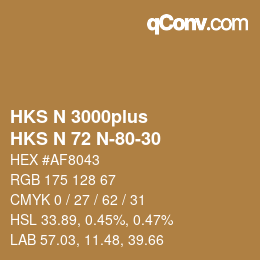 Color code: HKS N 3000plus - HKS N 72 N-80-30 | qconv.com