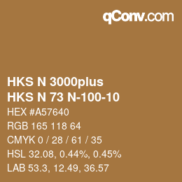 Color code: HKS N 3000plus - HKS N 73 N-100-10 | qconv.com