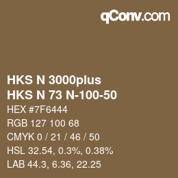 Código de color: HKS N 3000plus - HKS N 73 N-100-50 | qconv.com